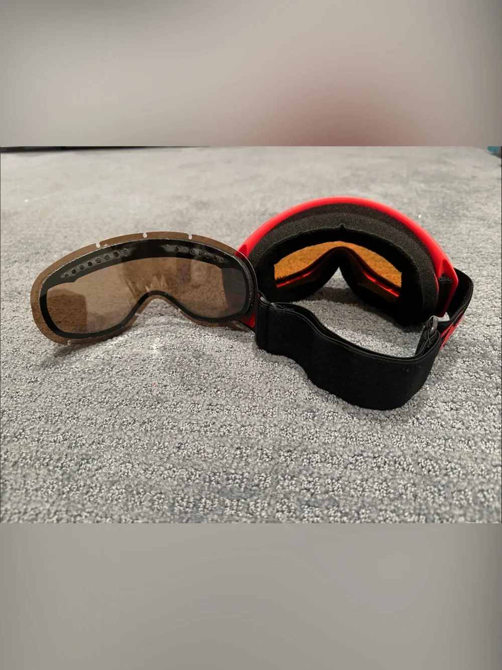 Dragon Red Snow Goggles with Amber and Dark Lens. Interchangeable